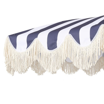 Mariner 6.5 ft. Classic Cottage Fringe Tassel Market Beach Umbrella
